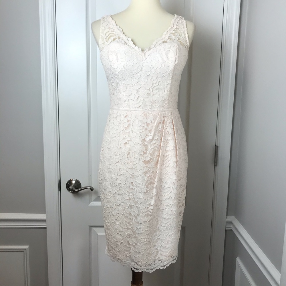 David’s Bridal Blush Lace Wedding Dress